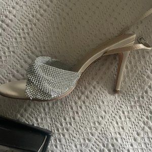Brand new heels in champagne and silver size 6 - never worn